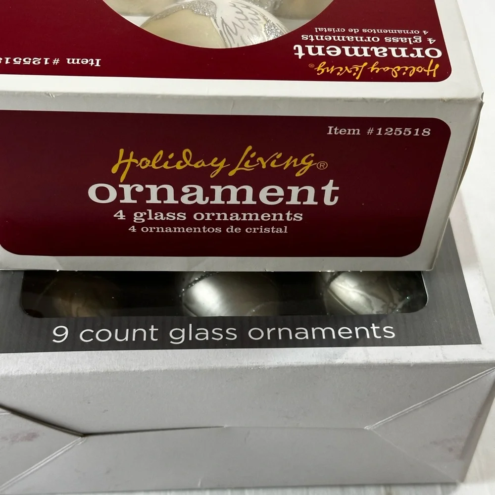 Target Silver and Gold Glass Ornaments Set Of Two